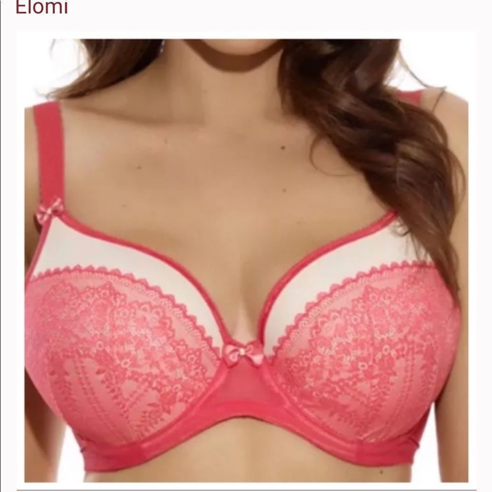 Elomi Coral Pink Lace Underwire Bra